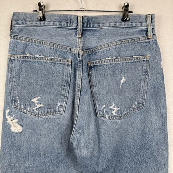 AGOLDE 90's Jean Loose Fit Distressed Button Fly Medium Wash Size 29 - Picture 4 of 14